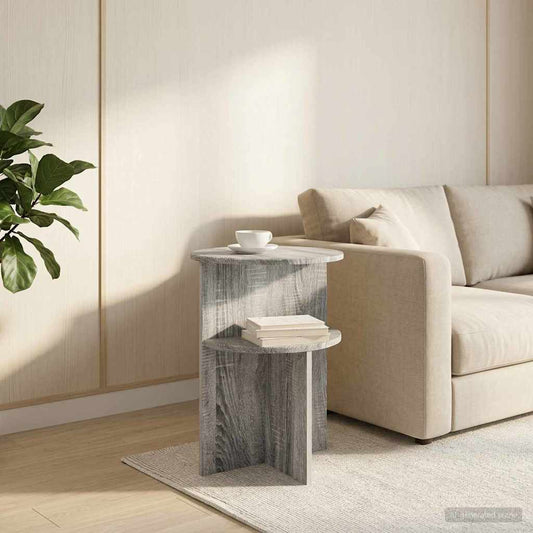 Side Table Grey Sonoma Ø 39.5 x 55 cm Engineered Wood