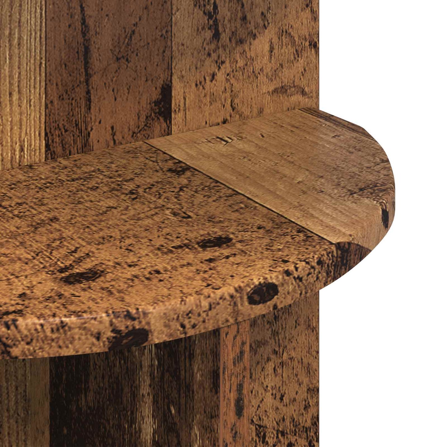 Side Table with Storage Old Wood Ø 39.5 x 55 cm Engineered Wood