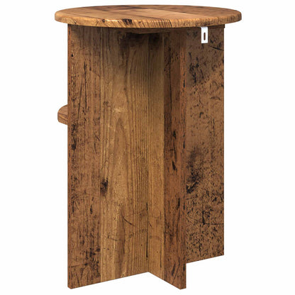 Side Table with Storage Old Wood Ø 39.5 x 55 cm Engineered Wood
