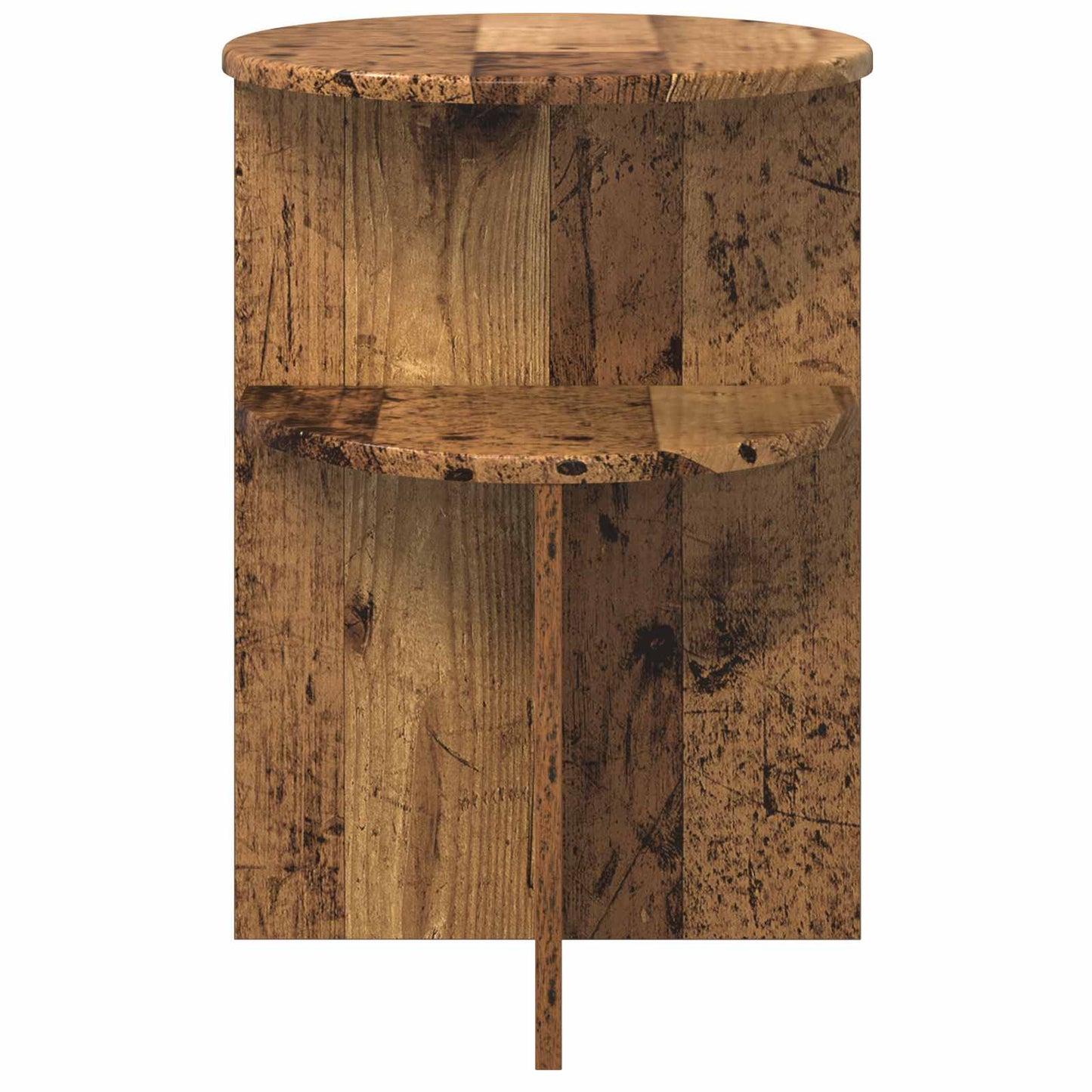 Side Table with Storage Old Wood Ø 39.5 x 55 cm Engineered Wood
