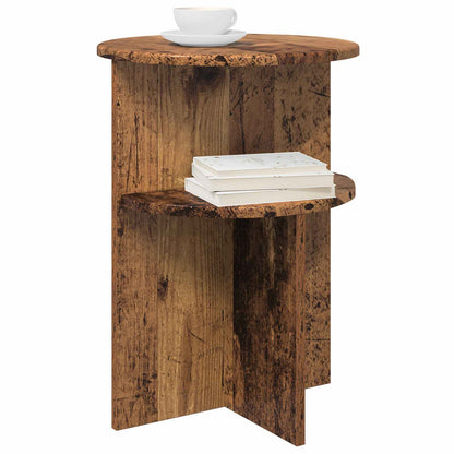 Side Table with Storage Old Wood Ø 39.5 x 55 cm Engineered Wood