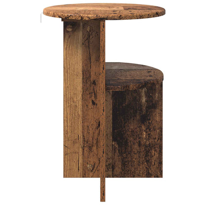 Side Table with Storage Old Wood Ø 39.5 x 55 cm Engineered Wood