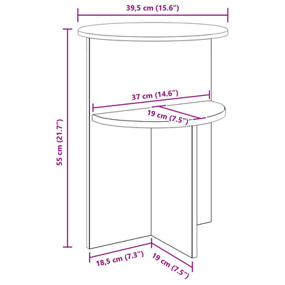 Side Table with Storage Old Wood Ø 39.5 x 55 cm Engineered Wood