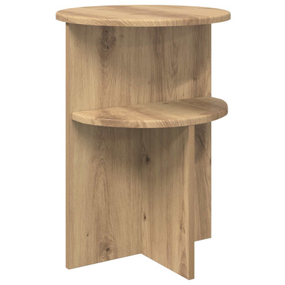 Side Table Artisan Oak Ø 39.5 x 55 cm Engineered Wood