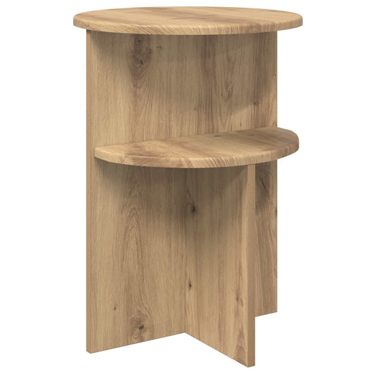 Side Table Artisan Oak Ø 39.5 x 55 cm Engineered Wood