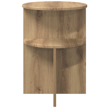 Side Table Artisan Oak Ø 39.5 x 55 cm Engineered Wood