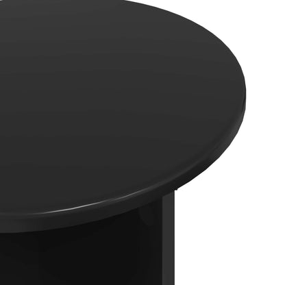 Side Table Set 2 pcs Black Oak Ø 45 x 35 cm Engineered Wood