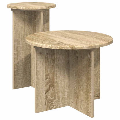 Side Table Set with Storage 2 pcs Sonoma Oak Engineered Wood