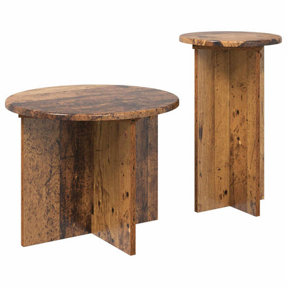 Side Table Set with Storage 2 pcs Old Wood Engineered Wood