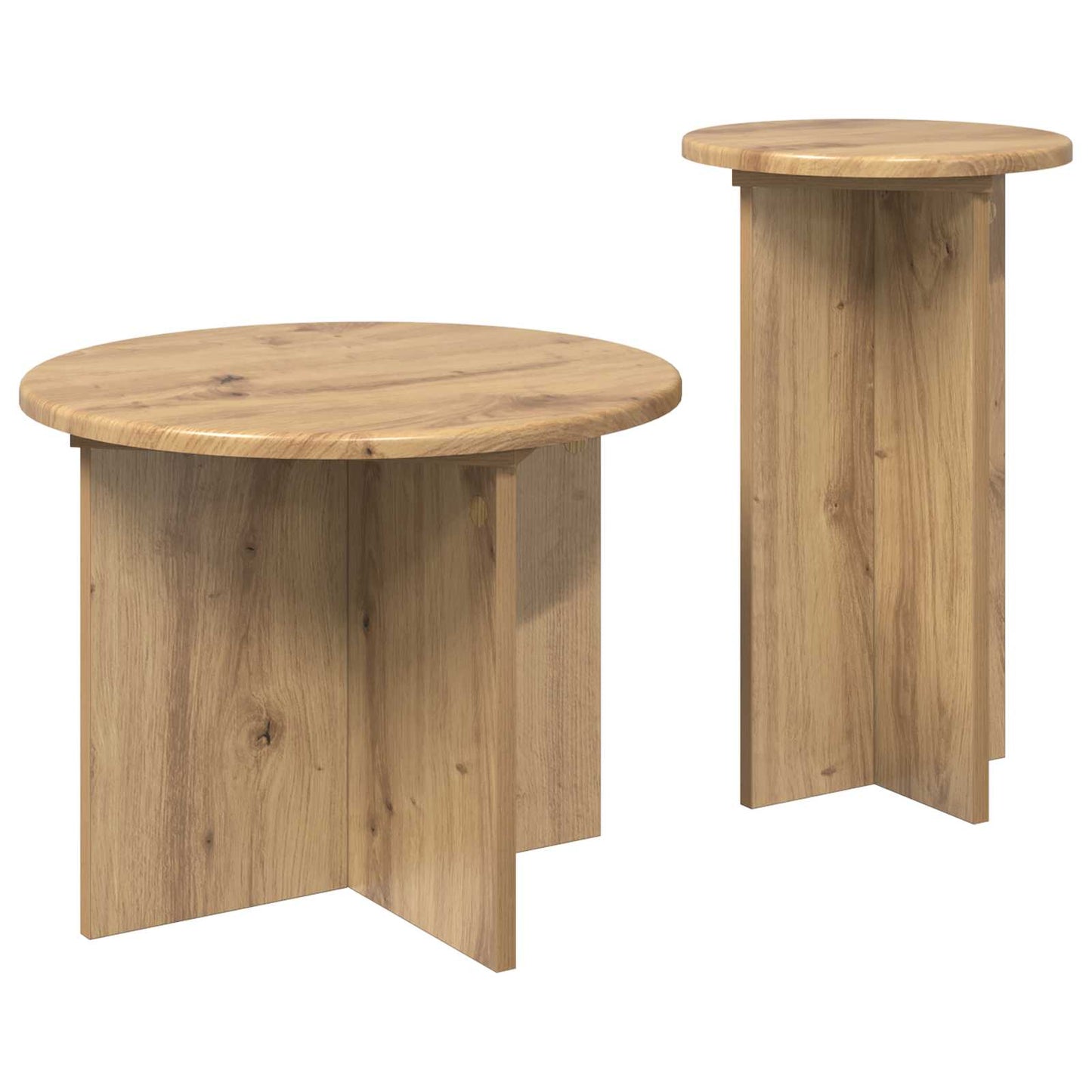 Side Table Set with Storage 2 pcs Artisan Oak Engineered Wood
