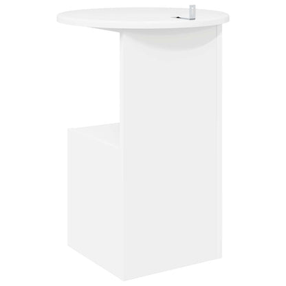 Side Table White Ø 39.5 x 55 cm Engineered Wood