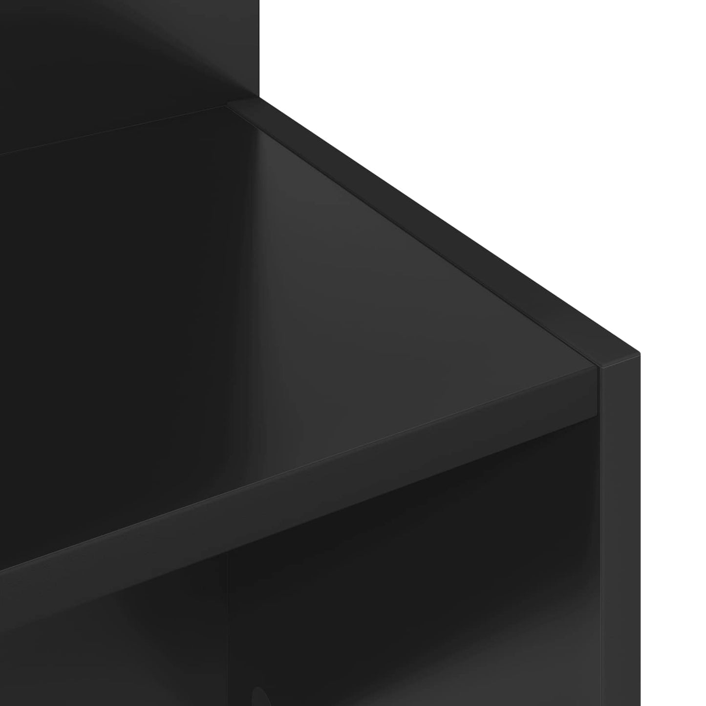 Side Table Black Oak Ø 39.5 x 55 cm Engineered Wood