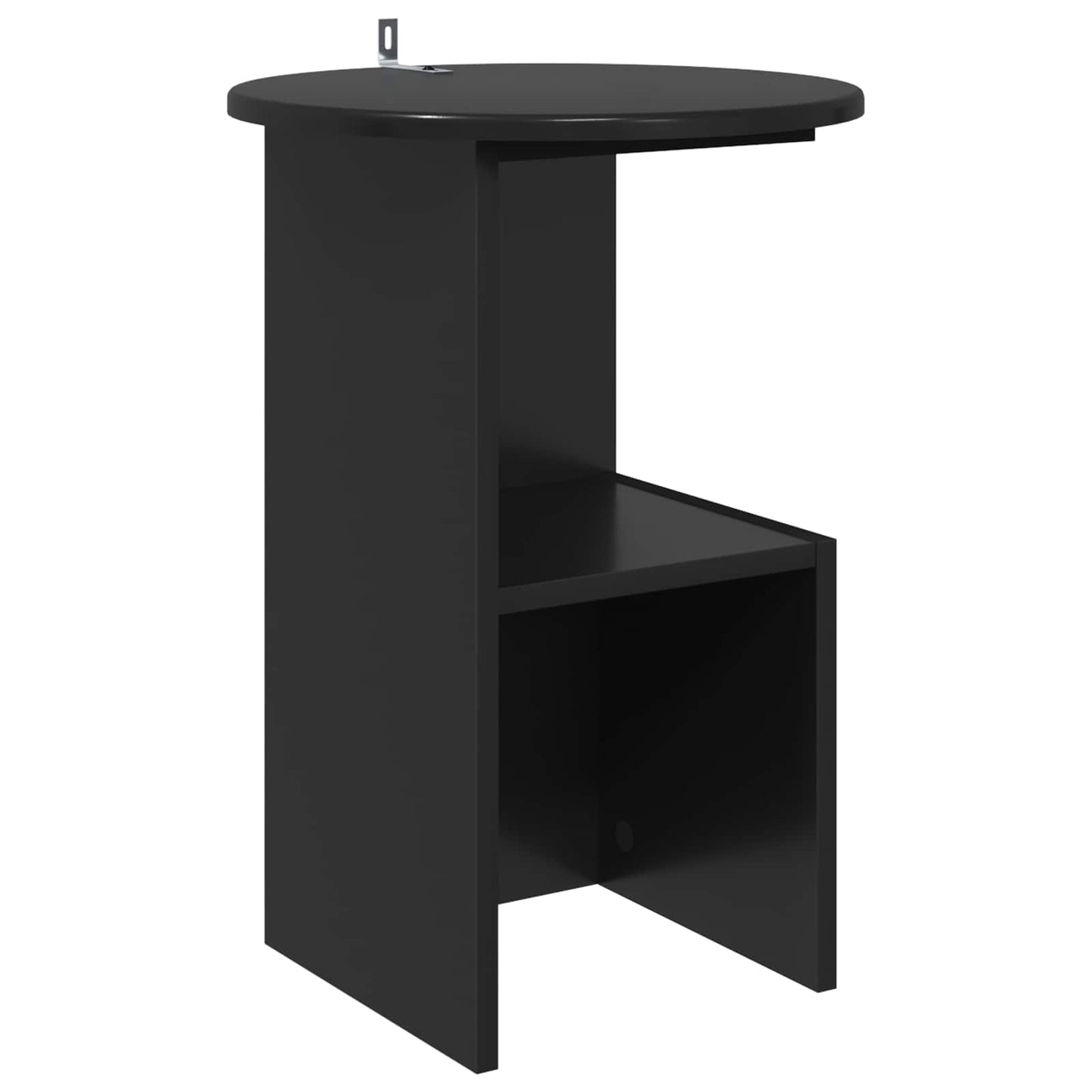 Side Table Black Oak Ø 39.5 x 55 cm Engineered Wood
