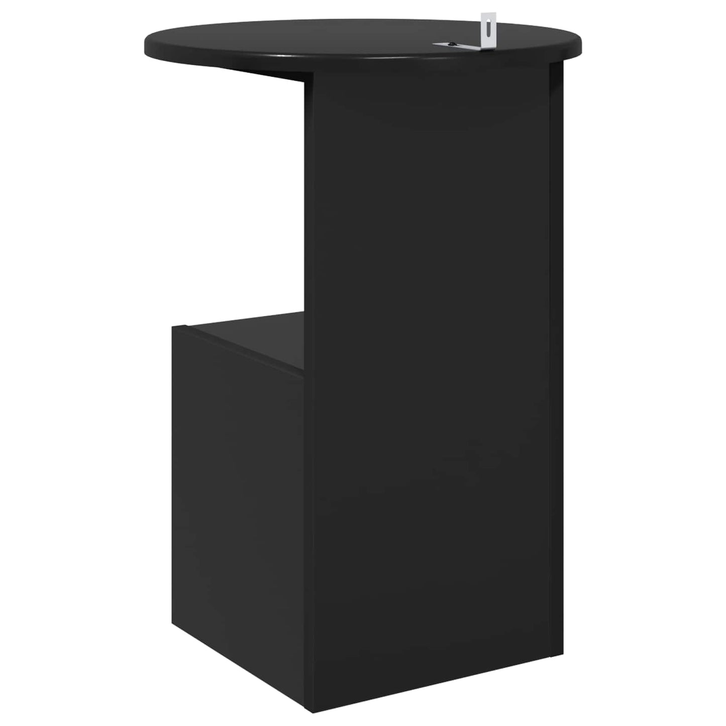Side Table Black Oak Ø 39.5 x 55 cm Engineered Wood