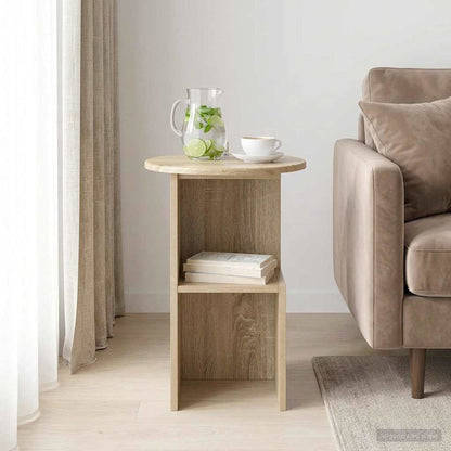 Side Table Sonoma Oak Ø 39.5 x 55 cm Engineered Wood