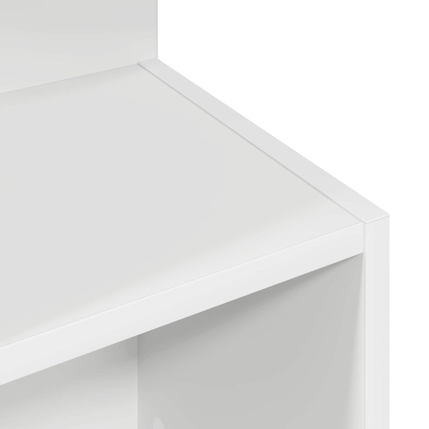 Side Table High Gloss White Ø 39.5 x 55 cm Engineered Wood