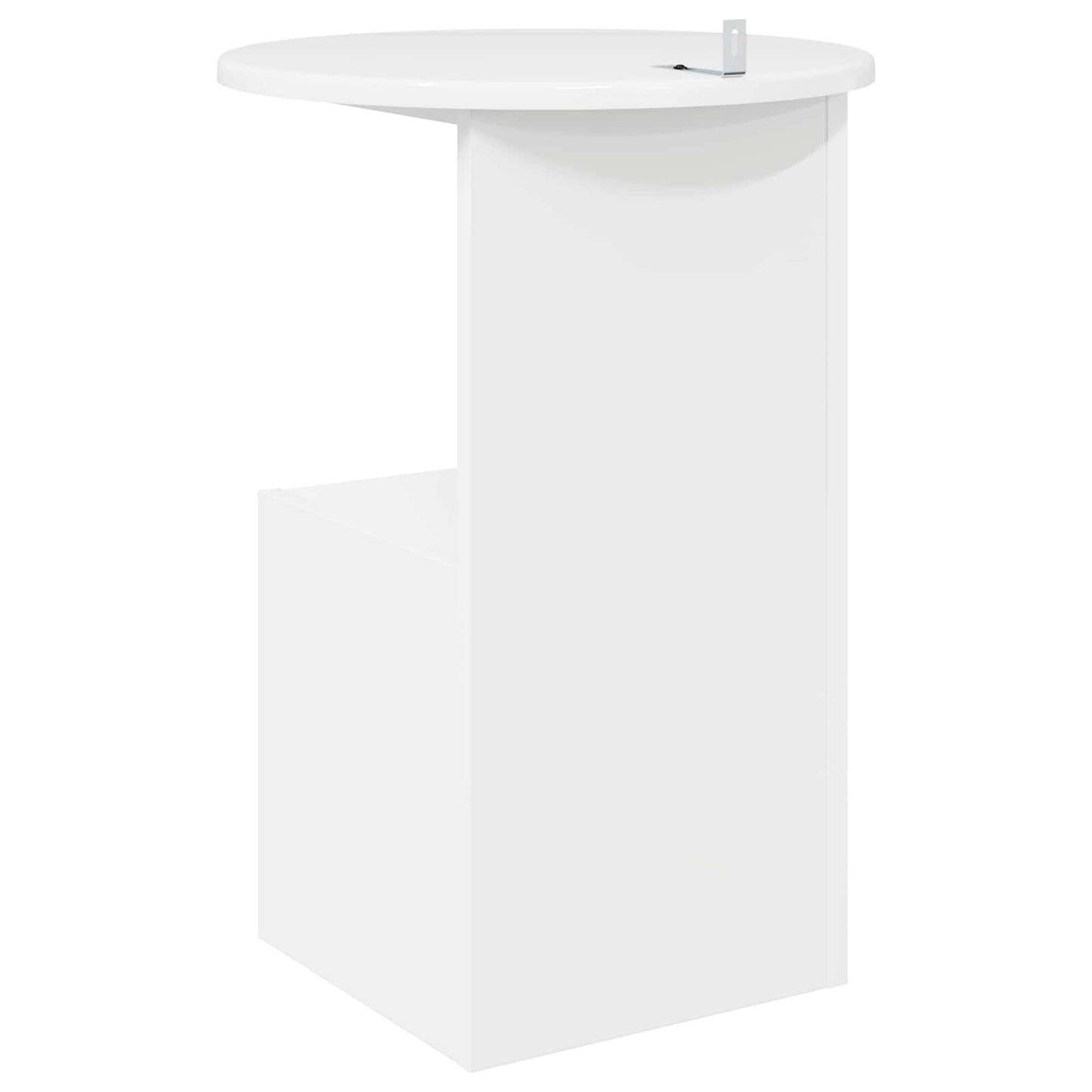 Side Table High Gloss White Ø 39.5 x 55 cm Engineered Wood