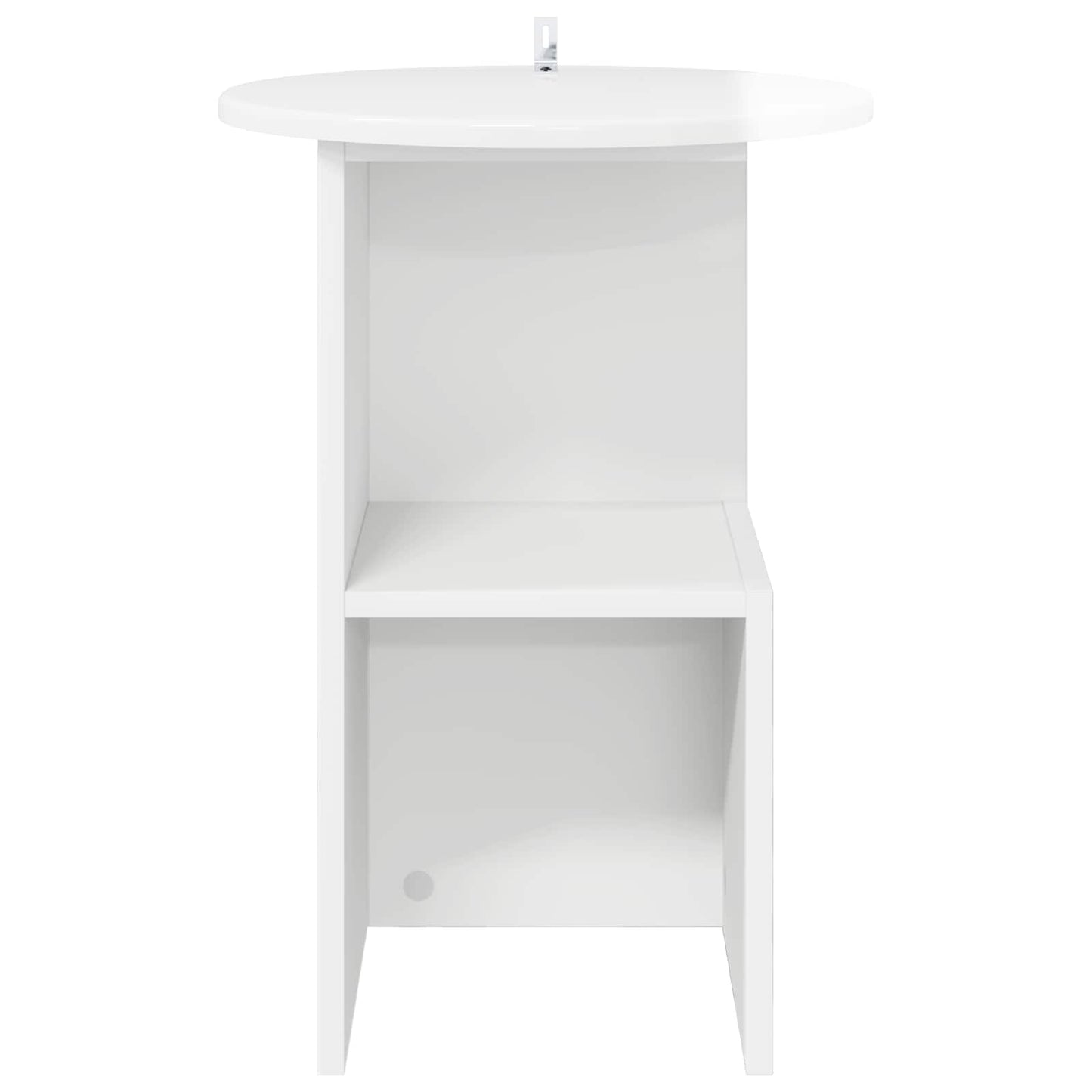 Side Table High Gloss White Ø 39.5 x 55 cm Engineered Wood