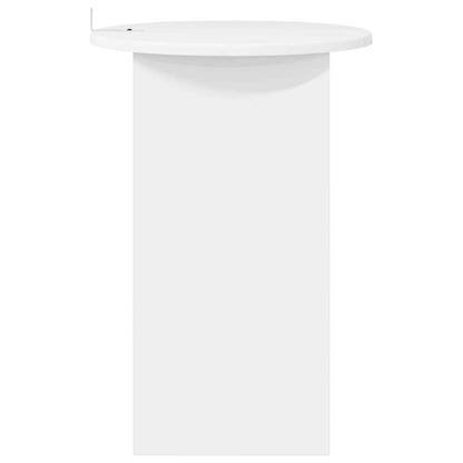 Side Table High Gloss White Ø 39.5 x 55 cm Engineered Wood