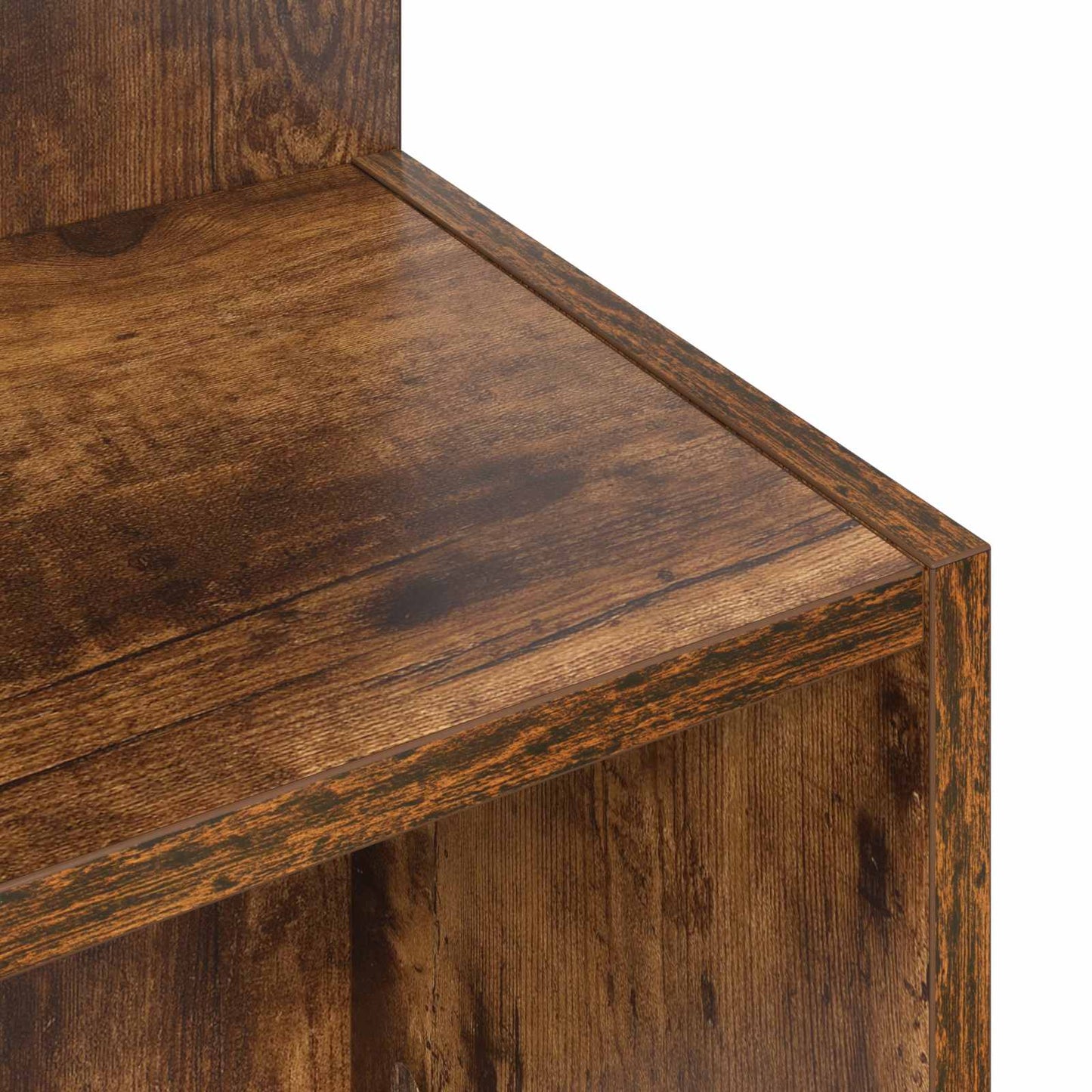 Side Table Smoked Oak Ø 39.5 x 55 cm Engineered Wood