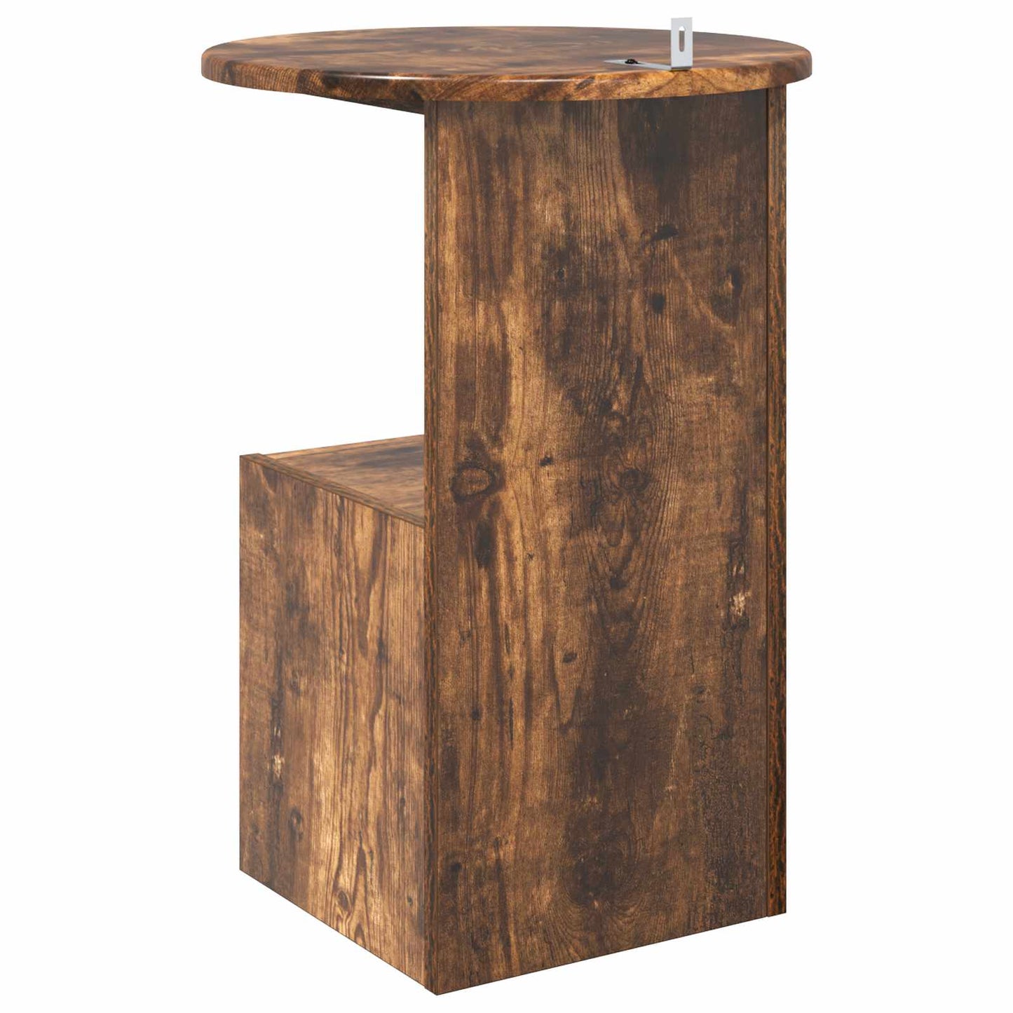 Side Table Smoked Oak Ø 39.5 x 55 cm Engineered Wood