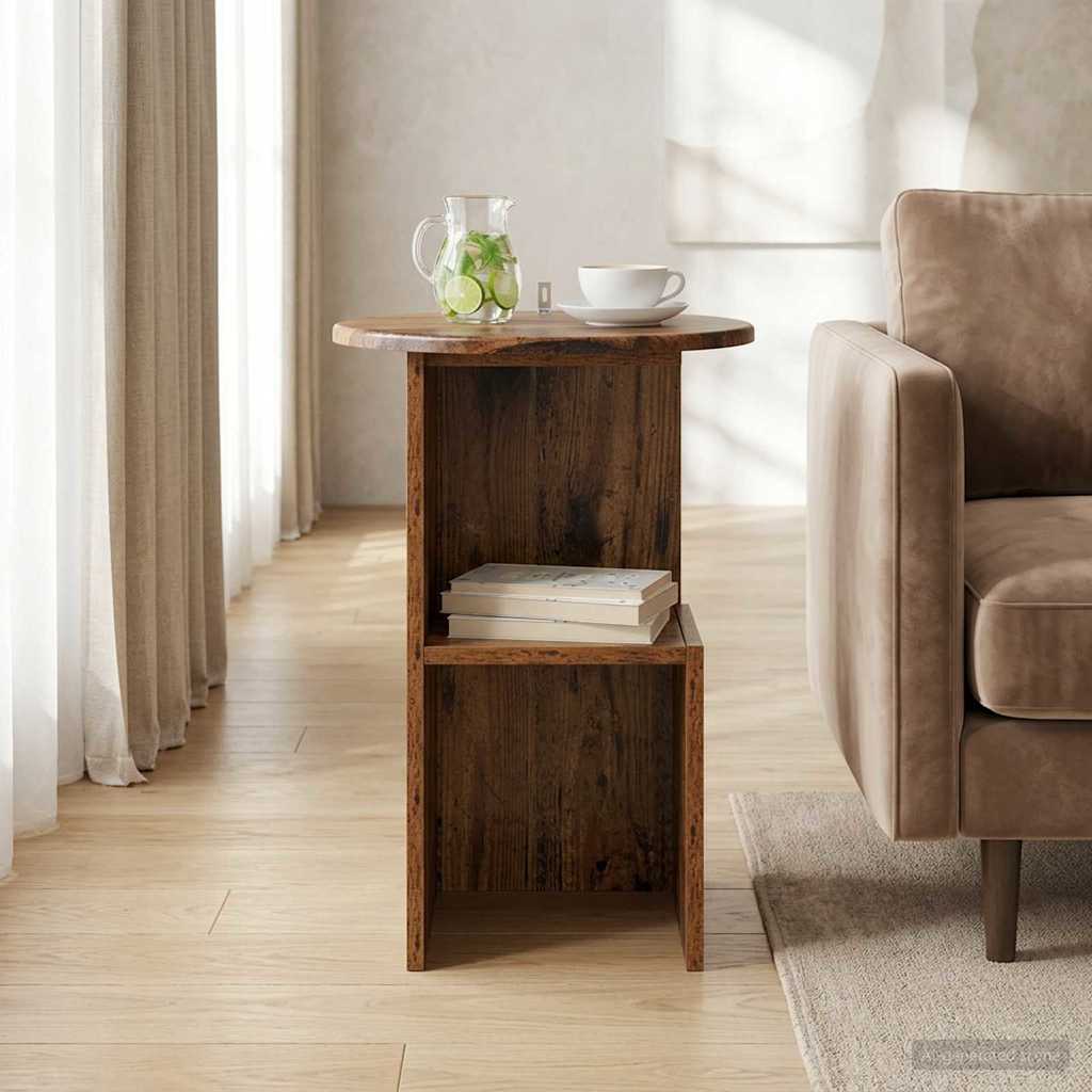 Side Table Old Wood Ø 39.5 x 55 cm Engineered Wood
