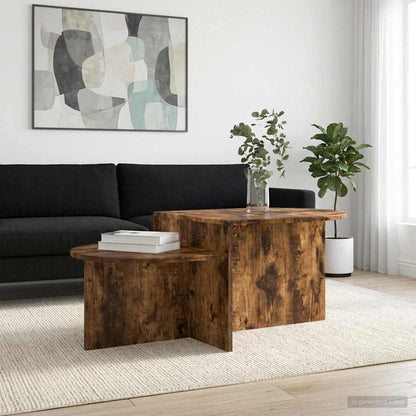 Coffee Table Smoked Oak 100 x 50 x 40 cm Engineered Wood
