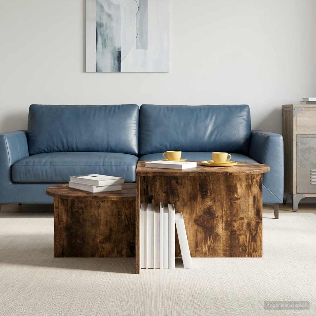 Coffee Table Smoked Oak 100 x 50 x 40 cm Engineered Wood