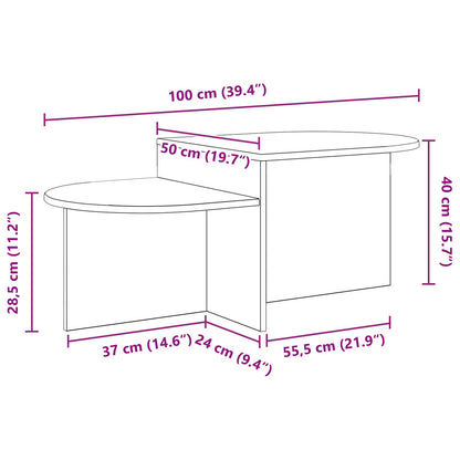 Coffee Table Grey Sonoma 100 x 50 x 40 cm Engineered Wood