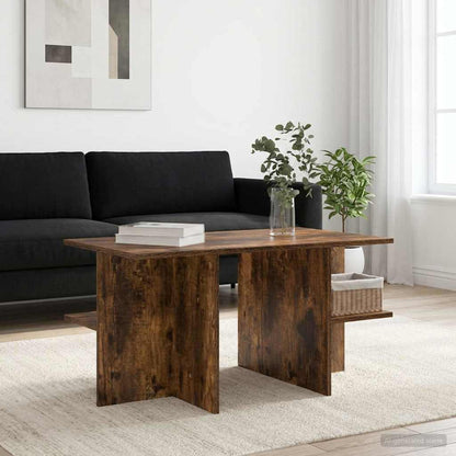 Coffee Table Smoked Oak 87 x 50 x 45 cm Engineered Wood