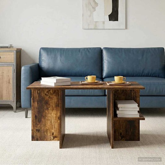 Coffee Table Smoked Oak 87 x 50 x 45 cm Engineered Wood