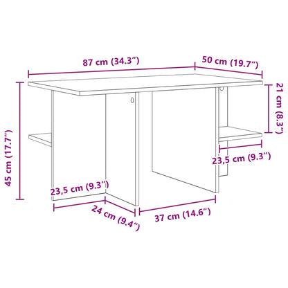 Coffee Table Artisan Oak 87 x 50 x 45 cm Engineered Wood