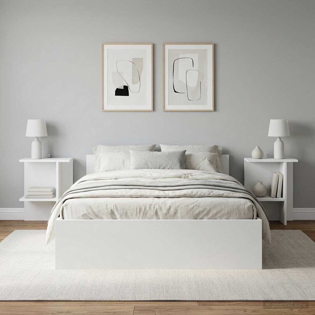 Coffee Table 2 pcs White 40 x 30 x 49 cm Engineered Wood