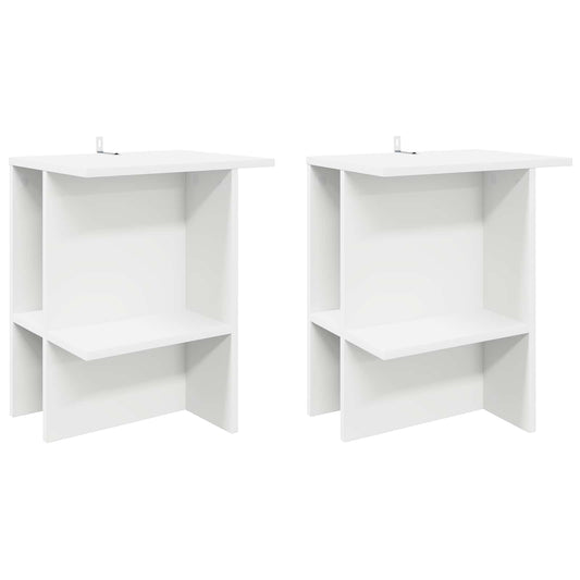 Coffee Table 2 pcs White 40 x 30 x 49 cm Engineered Wood