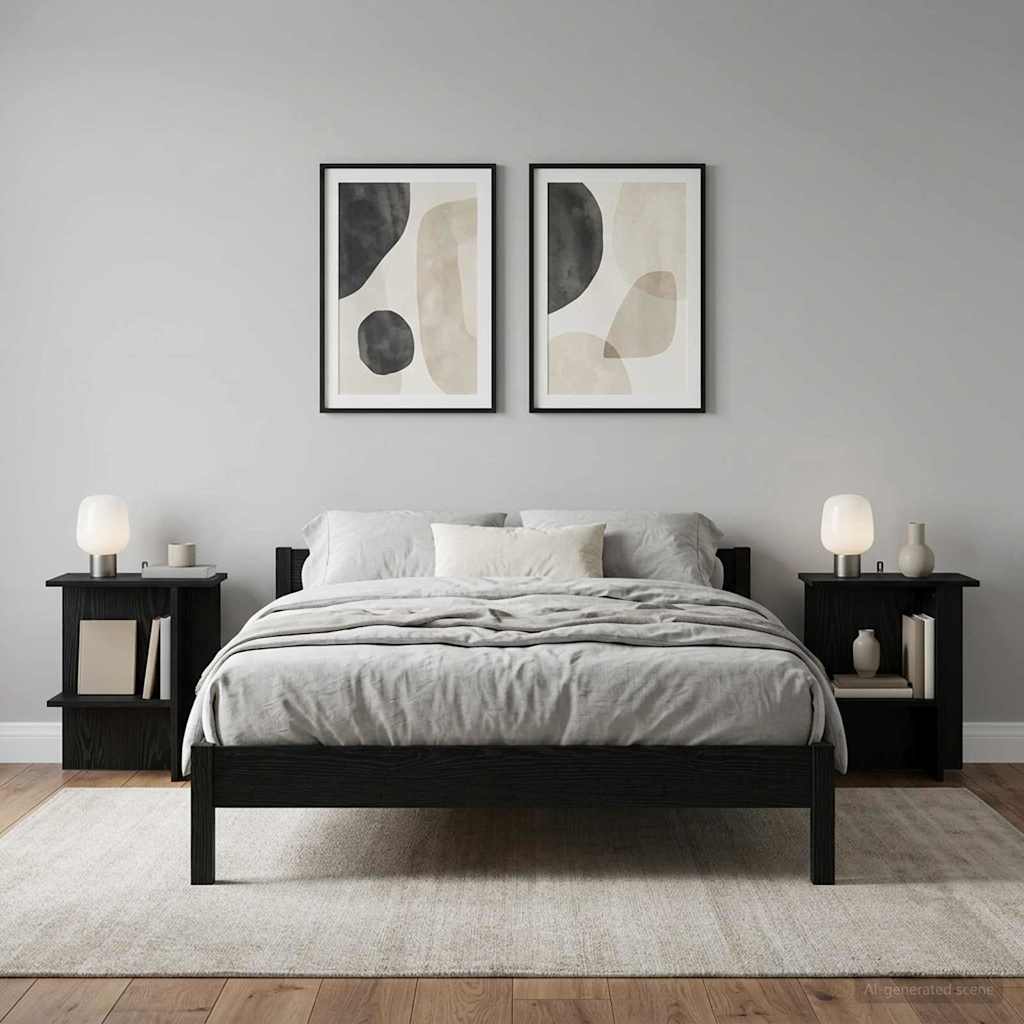 Coffee Table 2 pcs Black Oak 40 x 30 x 49 cm Engineered Wood