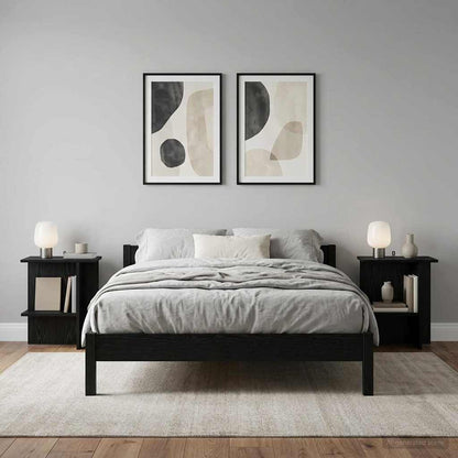 Coffee Table 2 pcs Black Oak 40 x 30 x 49 cm Engineered Wood