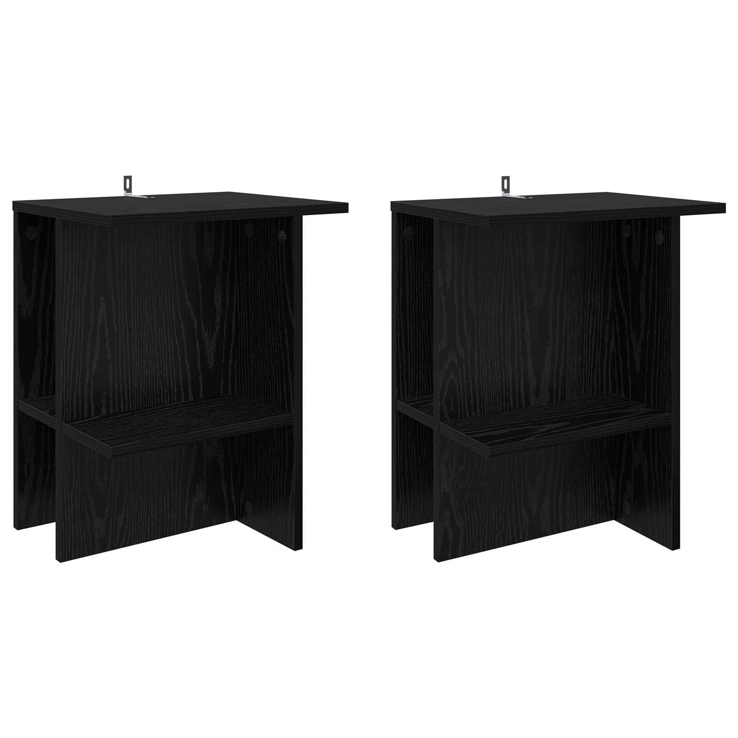Coffee Table 2 pcs Black Oak 40 x 30 x 49 cm Engineered Wood