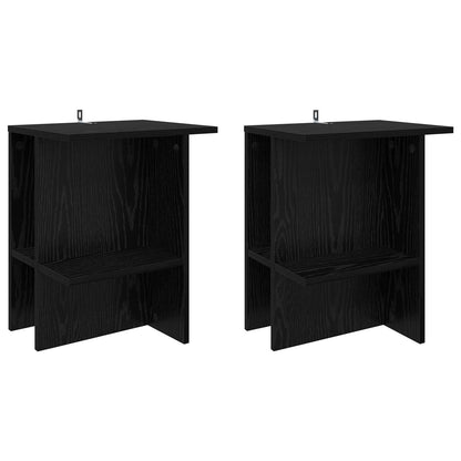 Coffee Table 2 pcs Black Oak 40 x 30 x 49 cm Engineered Wood