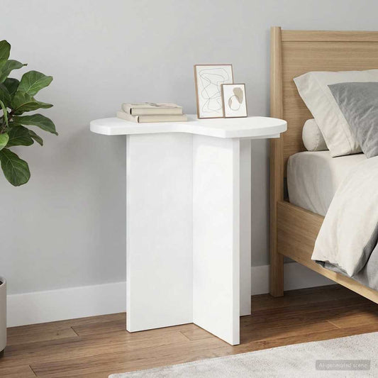 Side Table 2 pcs White Ø 39 x 38 cm Engineered Wood