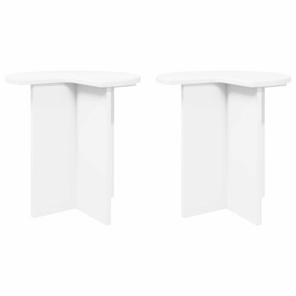 Side Table 2 pcs White Ø 39 x 38 cm Engineered Wood