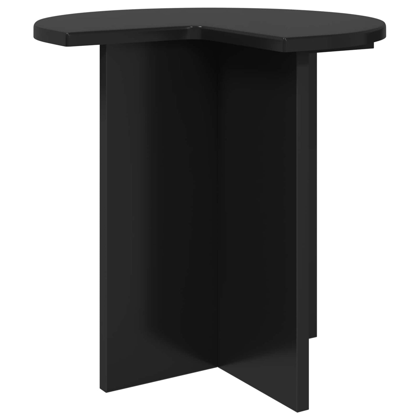 Side Table Black Oak Ø 39 x 38 cm Engineered Wood