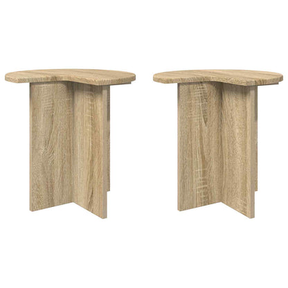 Side Table 2 pcs Sonoma Oak Ø 39 x 38 cm Engineered Wood