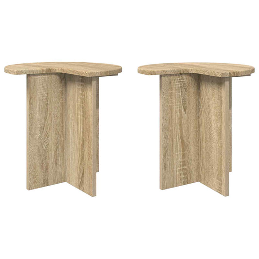 Side Table 2 pcs Sonoma Oak Ø 39 x 38 cm Engineered Wood