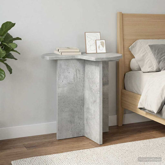 Side Table 2 pcs Concrete Grey Ø 39 x 38 cm Engineered Wood