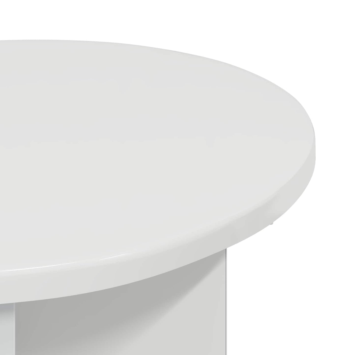 Side Table High Gloss White Ø 39 x 38 cm Engineered Wood