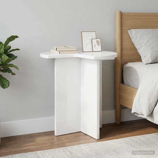Side Table 2 pcs High Gloss White Ø 39 x 38 cm Engineered Wood