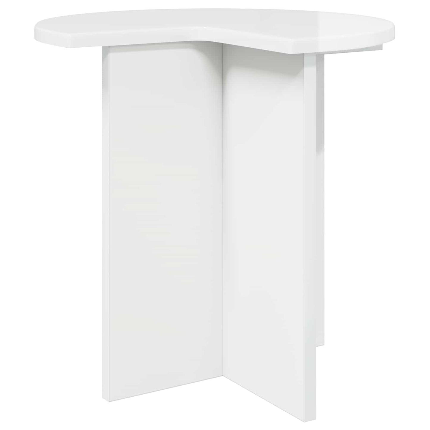 Side Table High Gloss White Ø 39 x 38 cm Engineered Wood