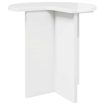 Side Table High Gloss White Ø 39 x 38 cm Engineered Wood