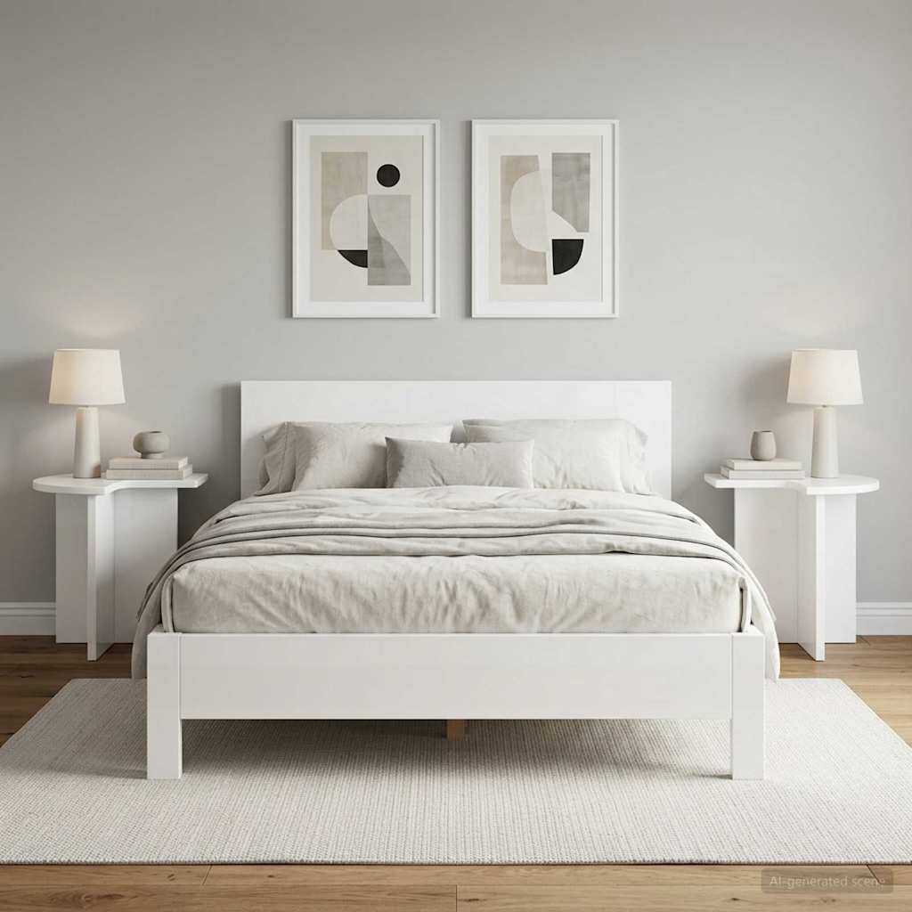 Side Table 2 pcs High Gloss White Ø 39 x 38 cm Engineered Wood