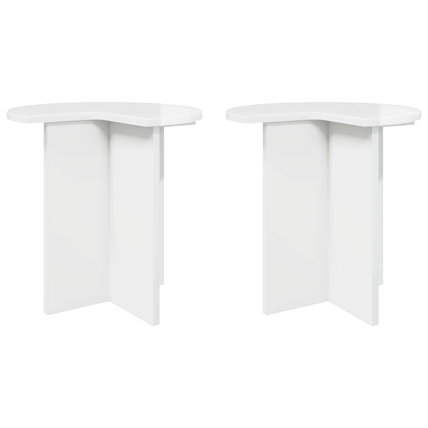 Side Table 2 pcs High Gloss White Ø 39 x 38 cm Engineered Wood